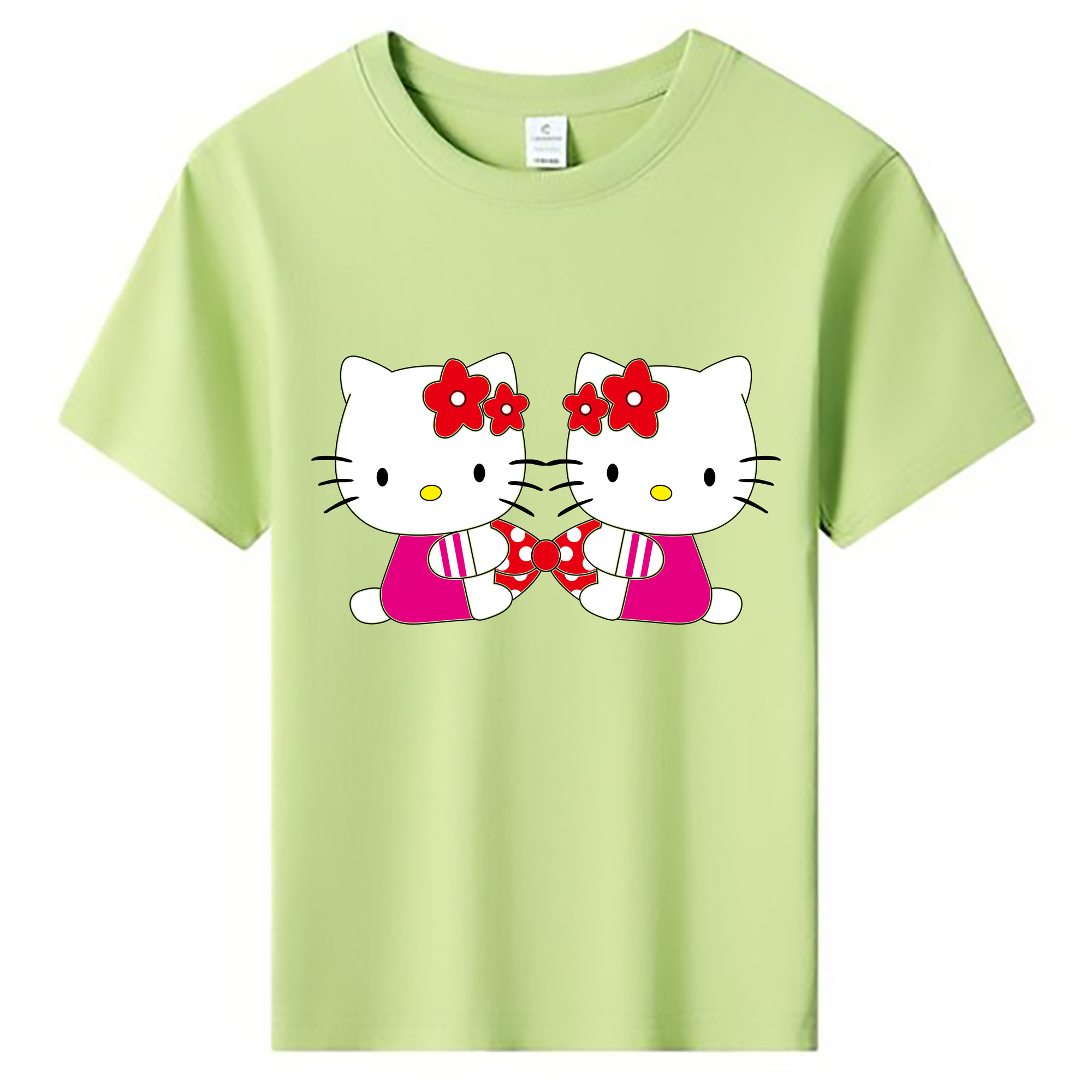 （画像用） Hello Kitty ハローキティ 綿100％キッズTシャツ（フロントプリント）